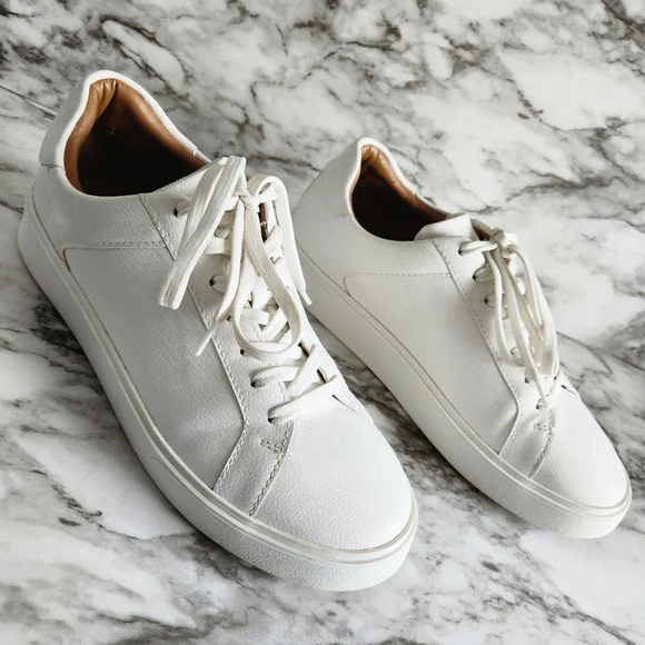 Zara White Monochrome Casual Lace-Up Sneakers, EU Size 40=US Size 10 - Picture 1 of 16